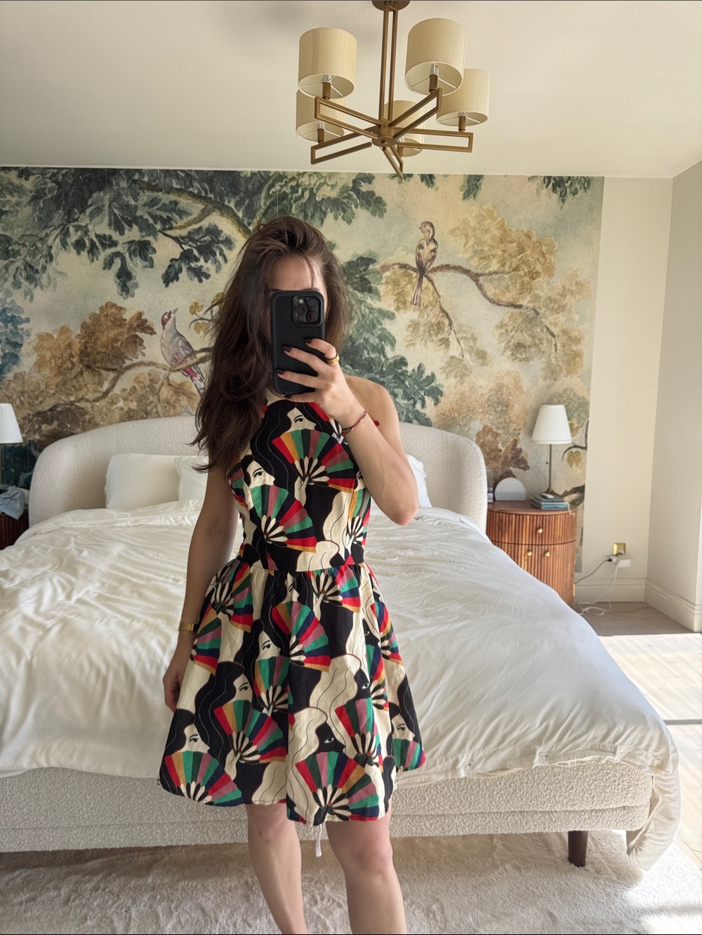 FARM Rio Multicolor Fan-Print Halter Mini Dress - Picture 3 of 5